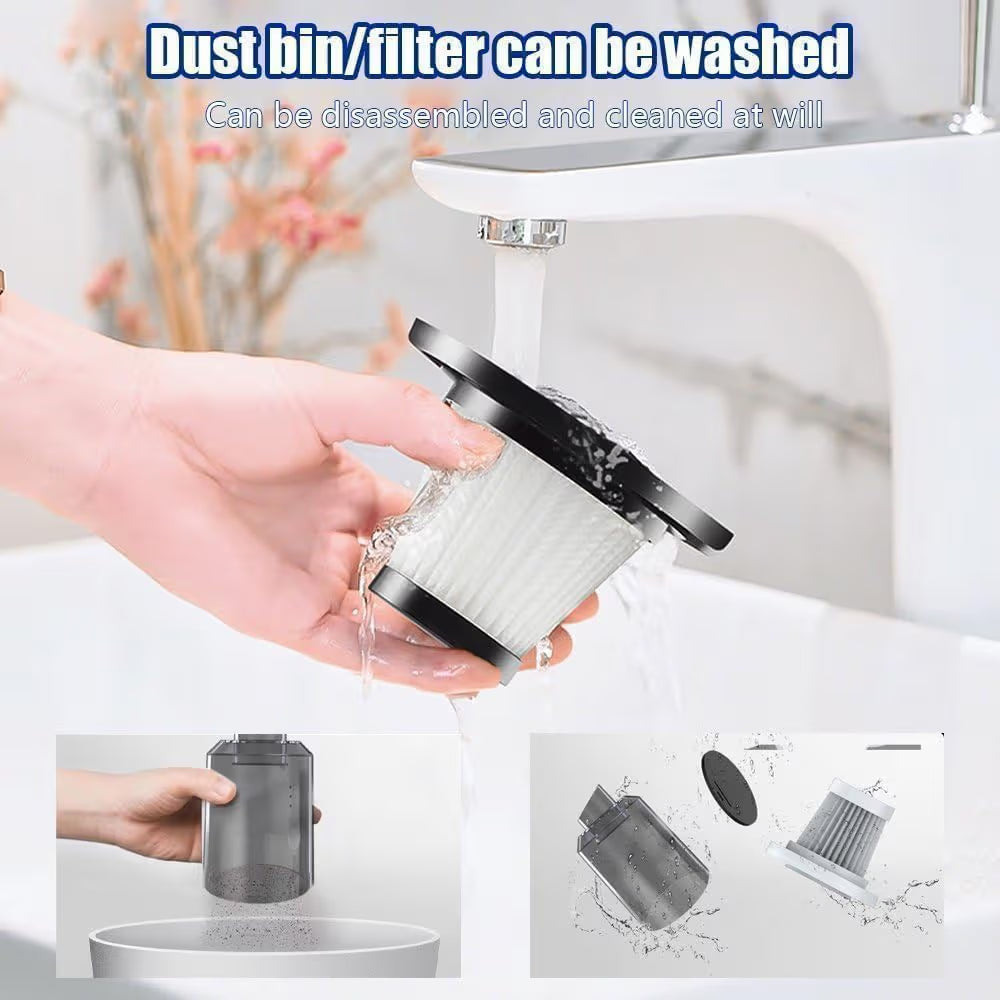 Mini Powerful Wireless Vacuum Cleaner – 2-in-1 Handheld Car & Home Dust Cleaner
